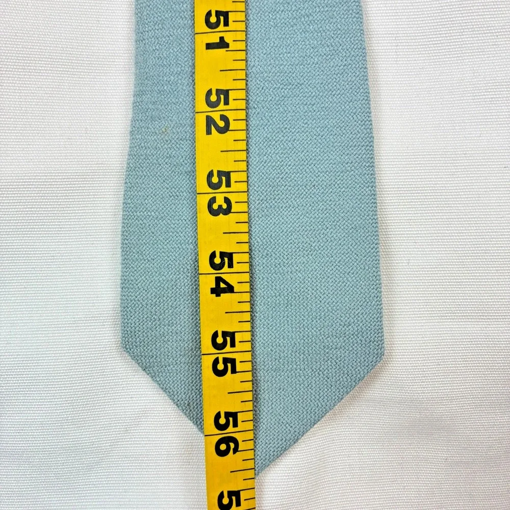 Chipp Wool Tie Mens One Size Teal Blue VTG Ivy Trad USA Handmade Crest Lining